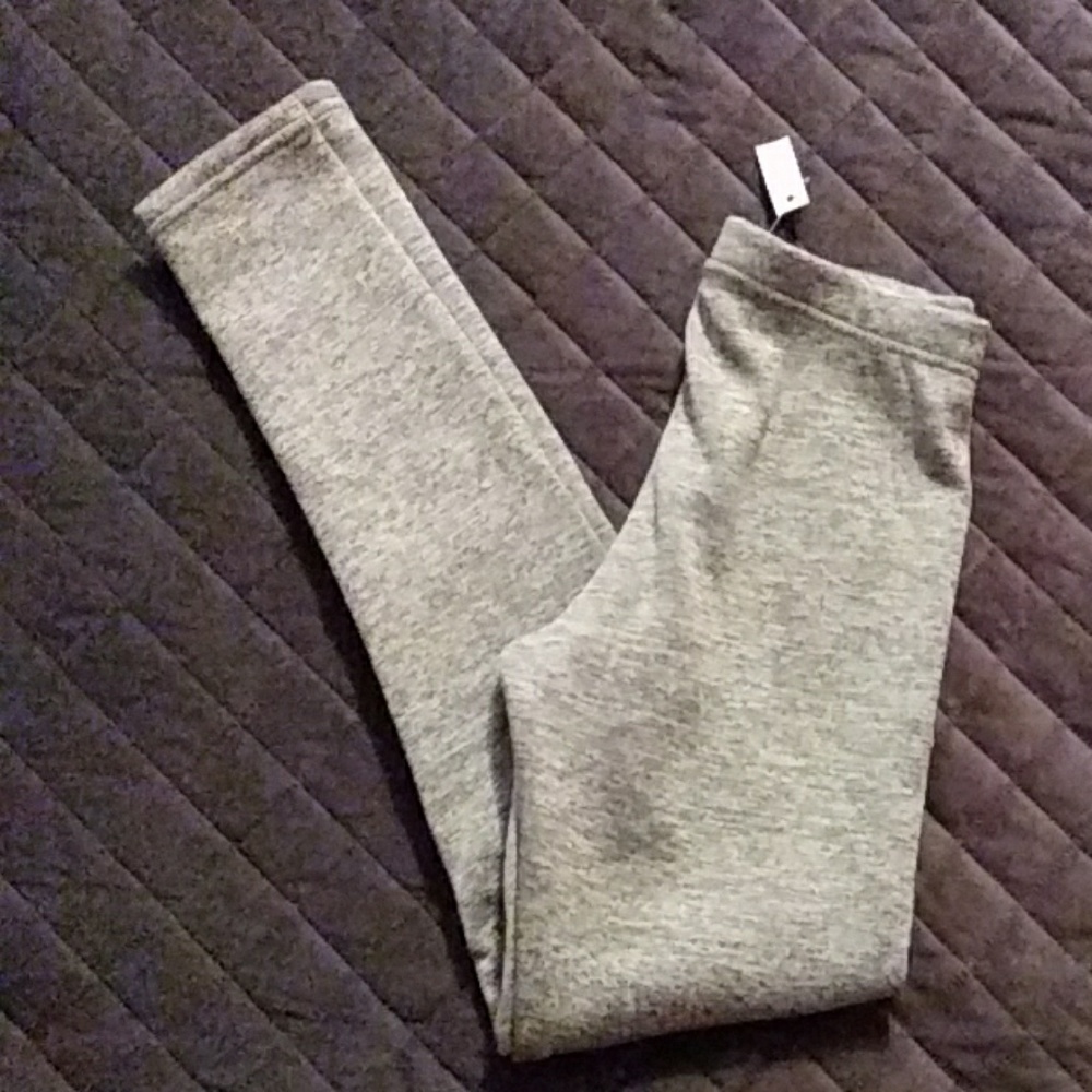 NWT gray fleece lined leggings, sz S